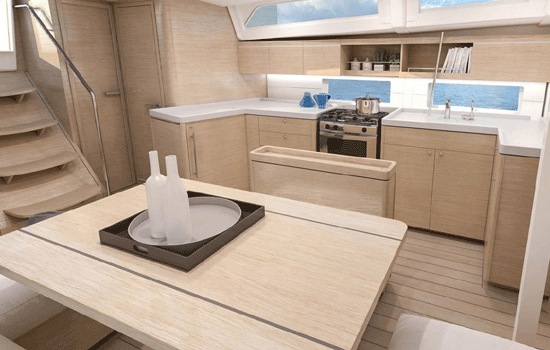 Salon and Galley of the Beneteau 46.3