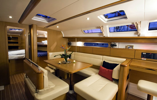 Spacious interior of the Sun Odyssey 44