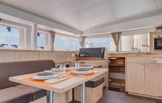 The Lagoon 400 has a spacious salon