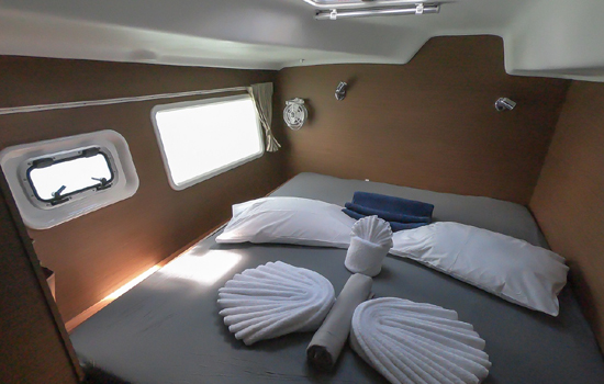 The Lagoon 380 features 4 double cabins