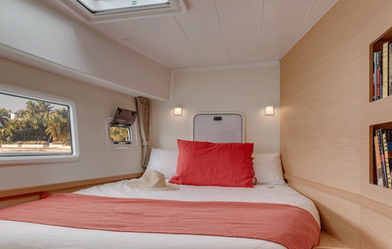 The Lagoon 42 features 4 double cabins