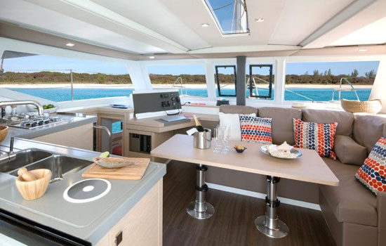Salon and Galley of the Lucia 40