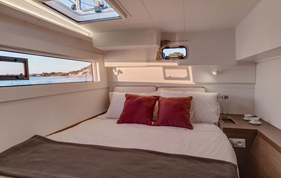 The lagoon 400 has 4 double cabins