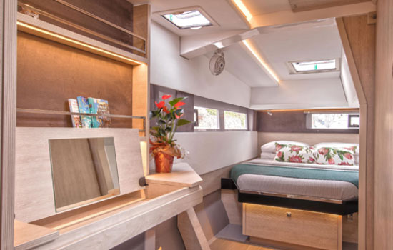 The Leopard 45 features 3 double cabins.
