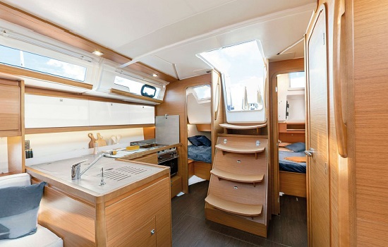 Comfortable and elegant interior of the New 39 Catamaran