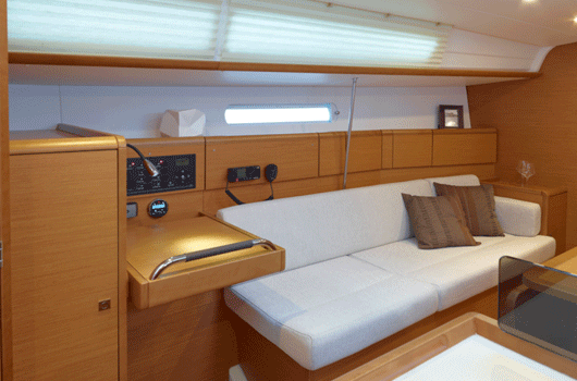Elegant and well appointed interior of the Sun Odyssey 379